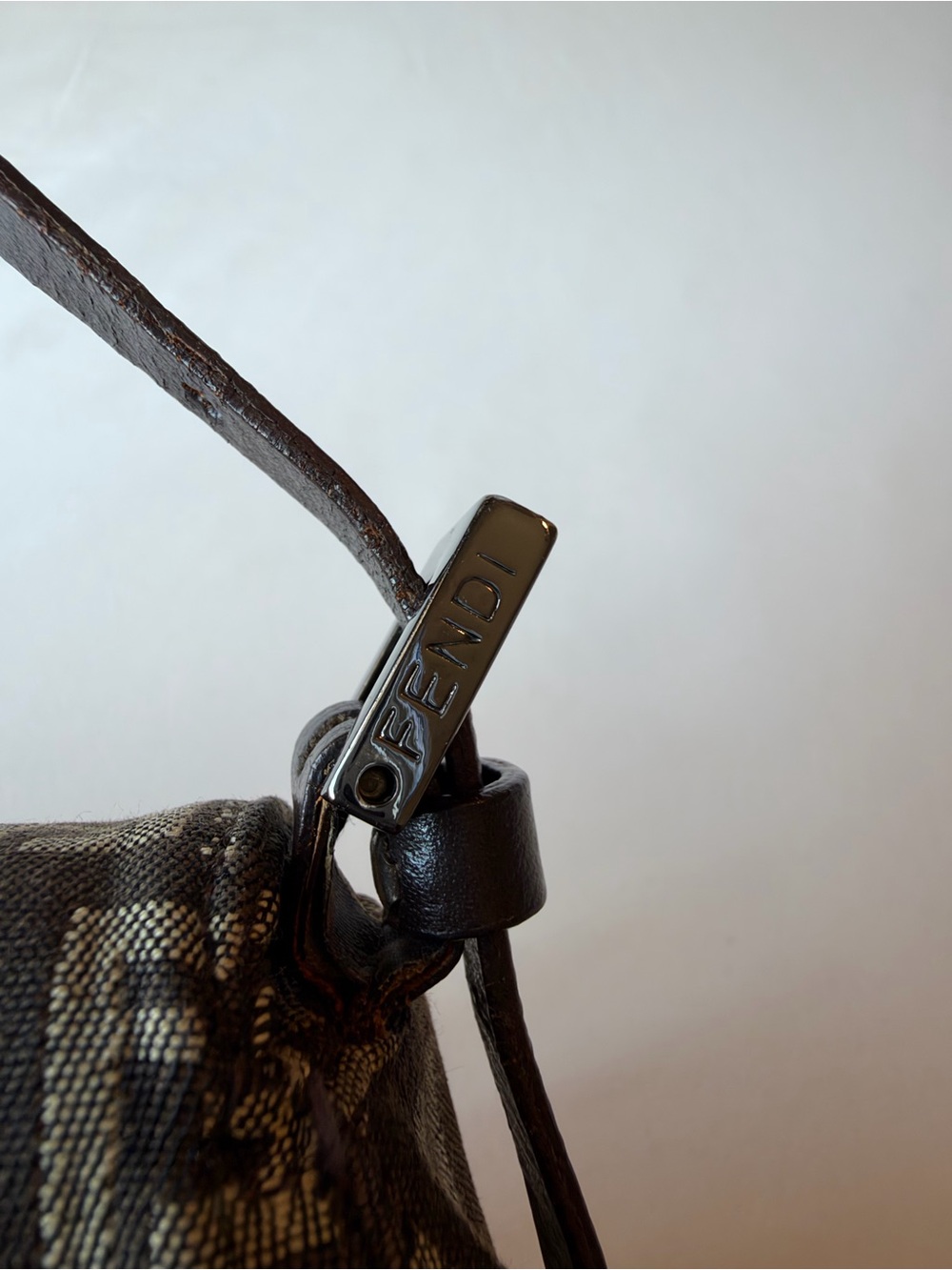 Authentic Vintage Fendi Zucchino East-West Baguette / Mamma Baguette🤎 - Picture 7 of 12